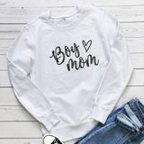 Boy Mama Hoodie Mother's Day Boy Mom Letter Love Heart Floral Print Long Sleeve Pullover