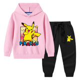 Children Pokemon Pikachu Hoodie & Pant Set Sweater Set Two-Piece Cotton Trendy