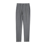Men Trousers Casual Pants Simple Embroidered Four-Sided Stretch Light Business Boys Suit Pants