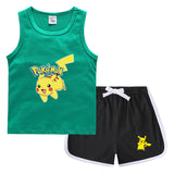Children Pokemon Pikachu Tshirts & Shorts Casual Sweat Wicking Suit Neutral
