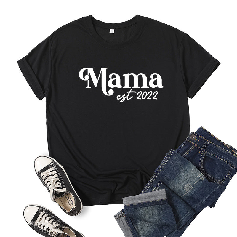 Boy Mama T Shirt Mama Est Printed Short Sleeve T-shirt