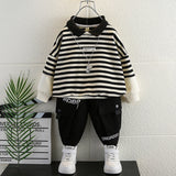 Toddler Boys Sweater Boys Spring Clothes Suit Striped Polo