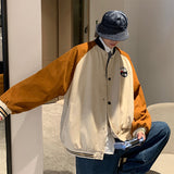 Corduroy Patch Jacket Men's Loose Color Matching Jacket Spring and Autumn