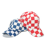 Vintage Check Baseball Cap Black and White Checkerboard