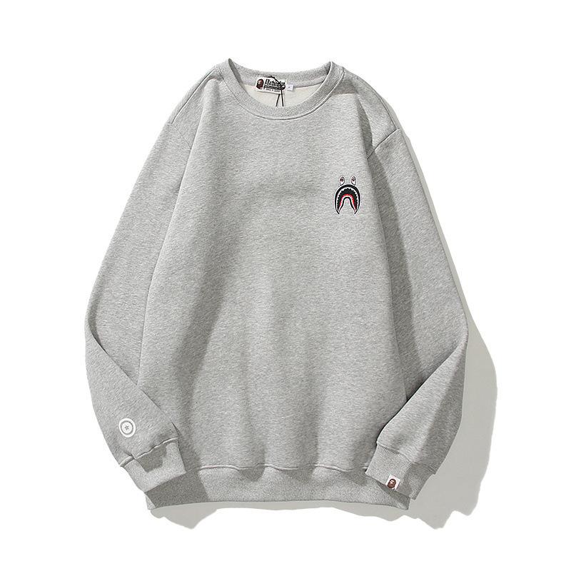 Shark Print Sweatshirts Winter Men and Women Shark Logo Print round-Neck Pullover
