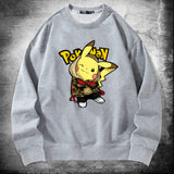 Men and Women Pokemon Pikachu Hoodie Pokémon Pikachu Crew Neck Pullover Sweatshirt