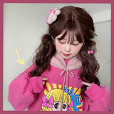 Gothic Lolita Harajuku Style Clothing Cake Girl round Neck Long Sleeve Printed Fleece Hoodie