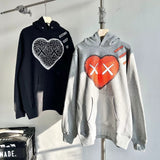 Human Made Hoodie Love Pattern Velvet Padded Hooded Sweatshirt