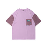 Men T Shirt Summer Casual Tops Contrast Stitching Short Sleeves T-shirt Men's round Neck Half Sleeve Harajuku Style Trend Multicolor Half Sleeve