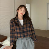 Beth Dutton Outfits Black and White Plaid Shirt Women's Baggy Coat Long Sleeve Shirt