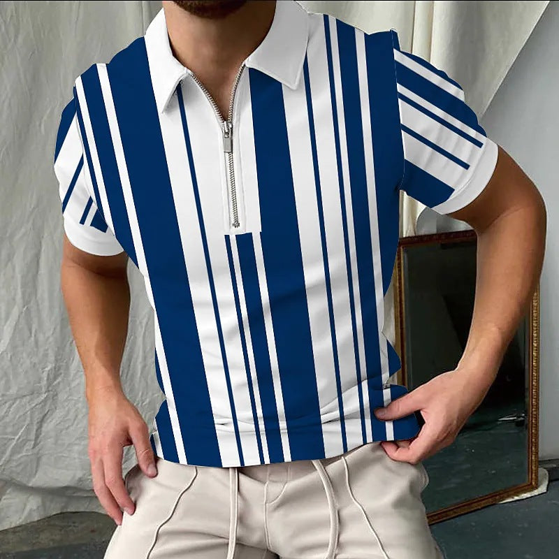 Polo Shirts Spring/Summer Color Matching Men's Polo Shirt Top