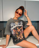 Present Angel T Shirt Present Graffiti Retro Men's and Women's Short Sleeve Loose Casual