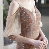 Sequin Evening Dress Slim-Fit Fishtail Skirt