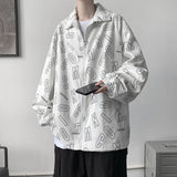 Men's Shirts Lapel Men's Letters Printed Jacket Coat