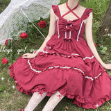 Gothic Lolita Harajuku Style Clothing Mid-Ancient Solid Color Lolita JSK Dress