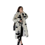 Women Dalmatian Coat Fur Grain Cashmere Lamb Wool