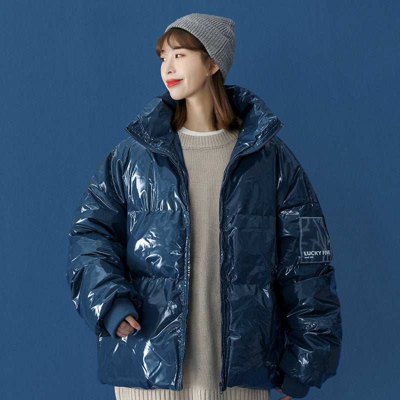 Men's Autumn Winter Coat Stand Collar Loose Short Cotton Jacket