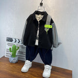 Toddler Boys Sweater Boys' Shirt Striped Long Sleeve Shirt Spring and Autumn