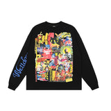 We11done Hoodie Graffiti round Neck Loose Men's and Women's Long Sleeves Sweatshirt