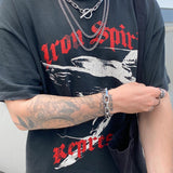 Present Angel T Shirt Printed High Street Loose Retro Short Sleeve Women T-shirt Men