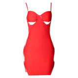 Women Bodycon Dress Summer Backless Strap Dress Sexy Cutout Evening Dress
