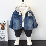 Toddler Boys Jackets Boys Autumn Clothing Hooded Denim Jacket Handsome