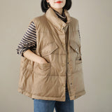 Women Winter Coats Puffer down Vest Stand Collar down Vest Female Temperament down Jacket