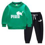 Children Pokemon Pikachu Hoodie & Pant Set Fleece Lined Padded Warm Keeping Winter Clothes Sweatershirt Suit