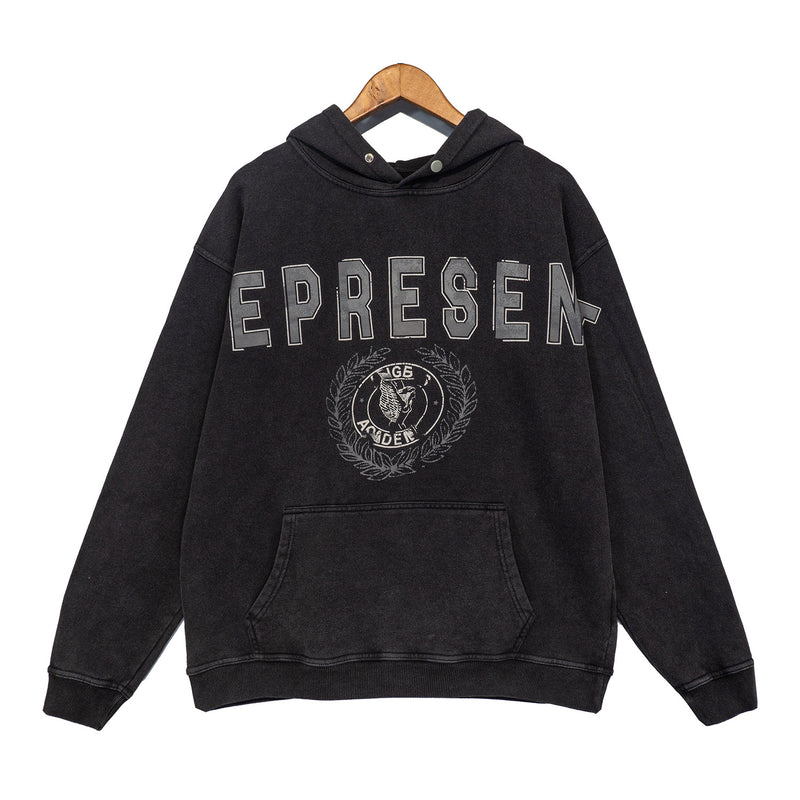 Present Hoodie Distressed Hooded Sweater Loose