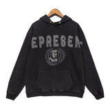 Present Hoodie Distressed Hooded Sweater Loose