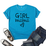 Boy Mama T Shirt Girl Mama Printed Short Sleeve round Neck T-shirt