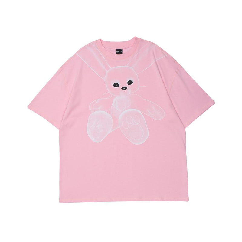 Men T Shirt Summer Casual Tops Cartoon Rabbit Print Short Sleeve T-shirt