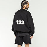 Rrr123 Sweatshirt Distressed Couple Loose round Neck Sweater