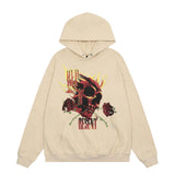 Present Hoodie Rose Skull Distressed Hooded Sweater for Men