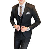 Seersucker Suit Men's Three-Piece Suit