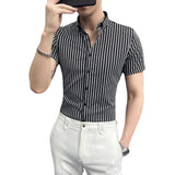 Men's Striped Short-Sleeved Shirt