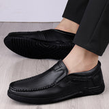 Loafers for Men Summer Genuine Leather Soft Leather Bottom British Style Business Casual Handmade Men's Shoes