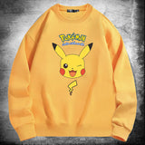 Men and Women Pokemon Pikachu Hoodie Pickup Its Crew Neck Pullover Sweatshirt
