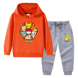 Children Pokemon Pikachu Hoodie & Pant Set Sweater Suit Cotton Trendy