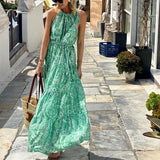 Women Bohemian Dress Women's Summer Sleeveless Printed Dress
