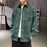 Men's Shirts Loose Plaid Shirt Casual Top