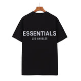 Fog Essentials Tshirts Fear Of God Essentials Double Line Reflective Letter Short Sleeve T-shirt Men and Women Fog High Street