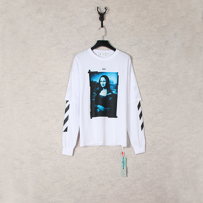 Off White Sweatshirts Long Sleeve round Neck Neck Sweater Autumn and Winter Pattern Series round Neck Pullover Long Sleeve