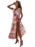 Women Exotic Dresses Printed Dress V-neck Sexy Dress