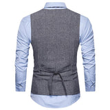 Tuxedo Vests Men Suit Vest Men's Fashion Collar Autumn and Winter Suit Vest Casual