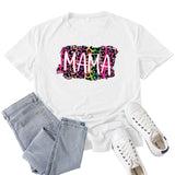 Boy Mama T Shirts Color Leopard Mama Printed T-shirt