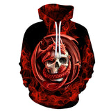 Skull Hoodie 3D Digital Printing Sweater Skull Loose Sports Hoodie Baseball Uniform