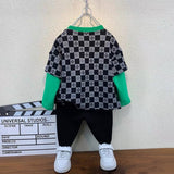 Toddler Boys Sweater Boys' Suit Cartoon Pattern Two-Piece Set
