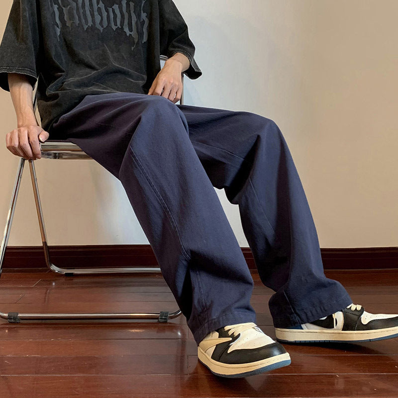 Men Cargo Pants Overalls Men's Loose Straight Casual Trousers