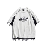 Man Summer T Shirt Contrast Colors False-Two-Piece Half Sleeve